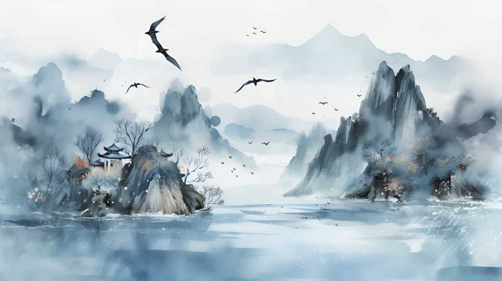 山水风景画中国风