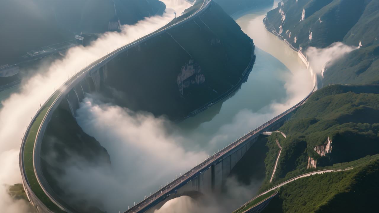 三峡大坝长江日出日落云海延时航拍 12