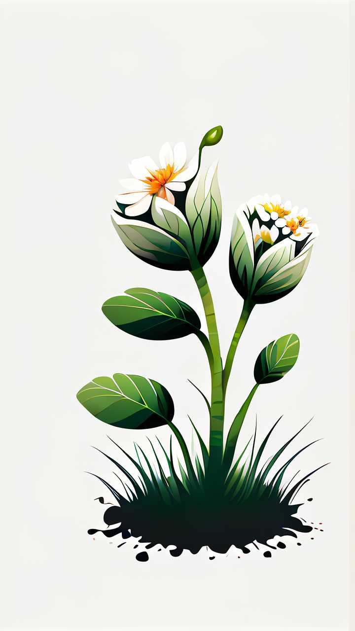 小花白色背景