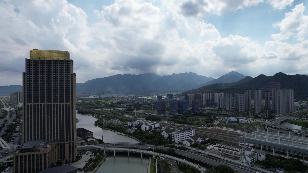 浙江温州城市风光地标建筑航拍 