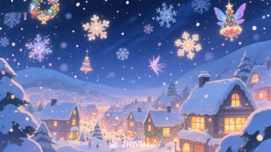 雪夜小镇的梦幻圣诞 445