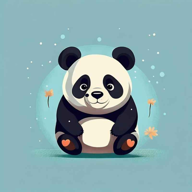 可爱熊猫插画简约风格 166