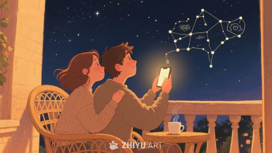 夜空下共赏星座的温馨时刻 559