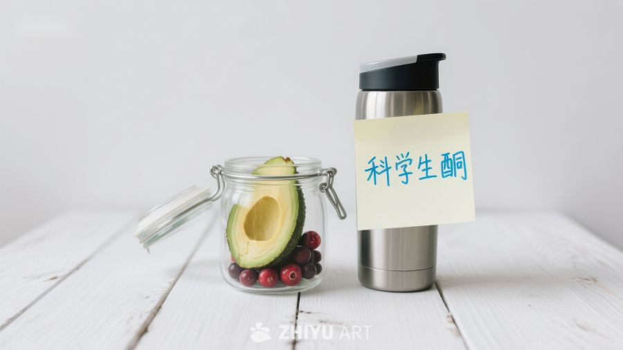 健康饮品与水果组合