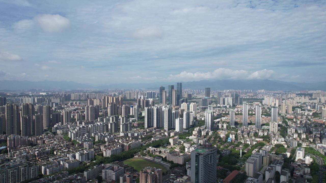 航拍福建福州城市风光