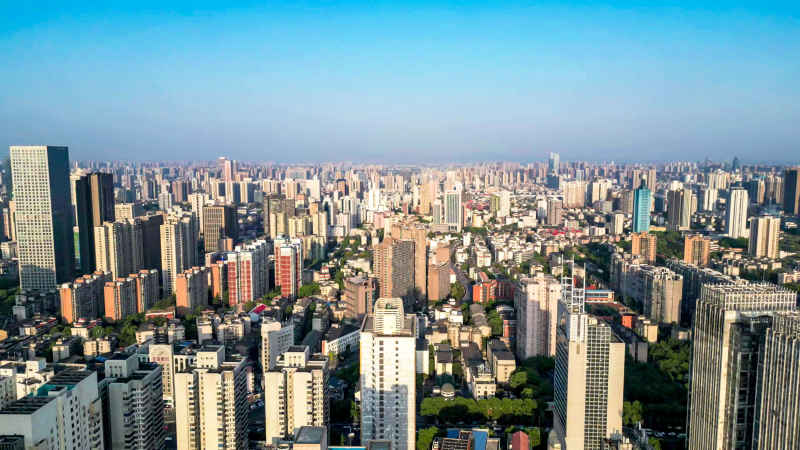 湖南长沙城市风光航拍摄影图 