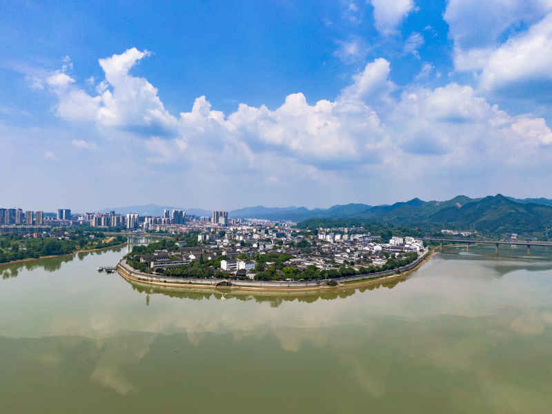 湖南洪江黔阳古城航拍摄影图 
