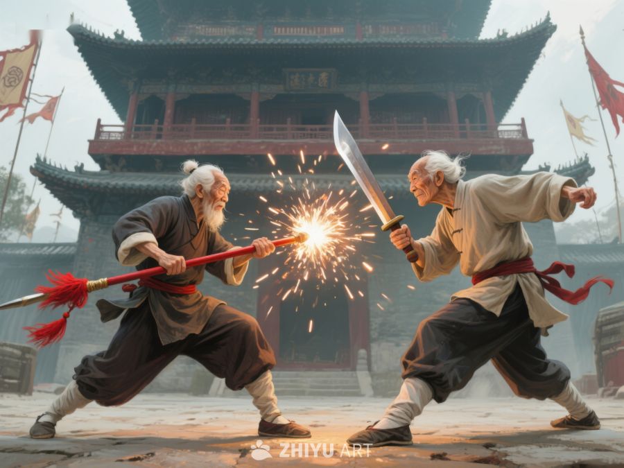 古装武者对战，火花四溅 100
