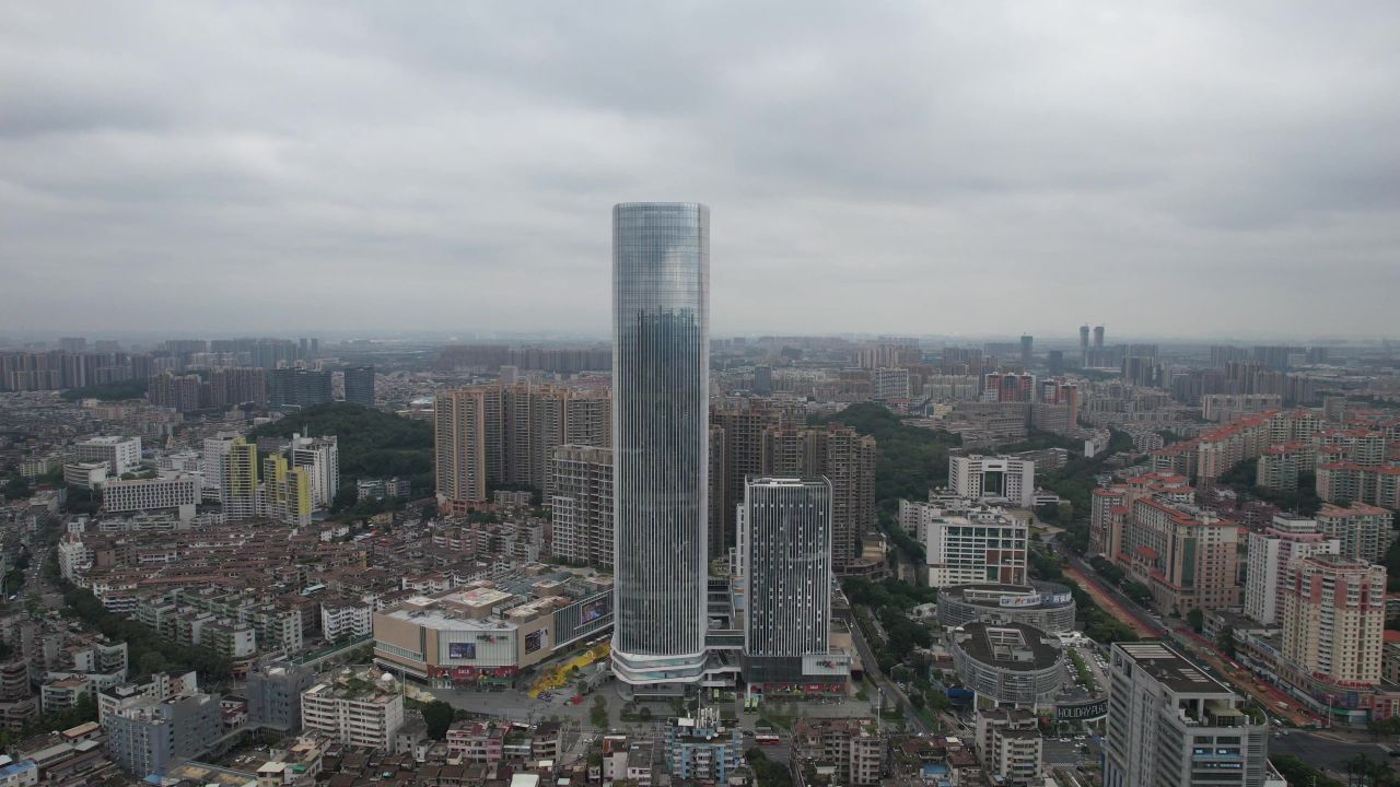 广东中山城市风光航拍 