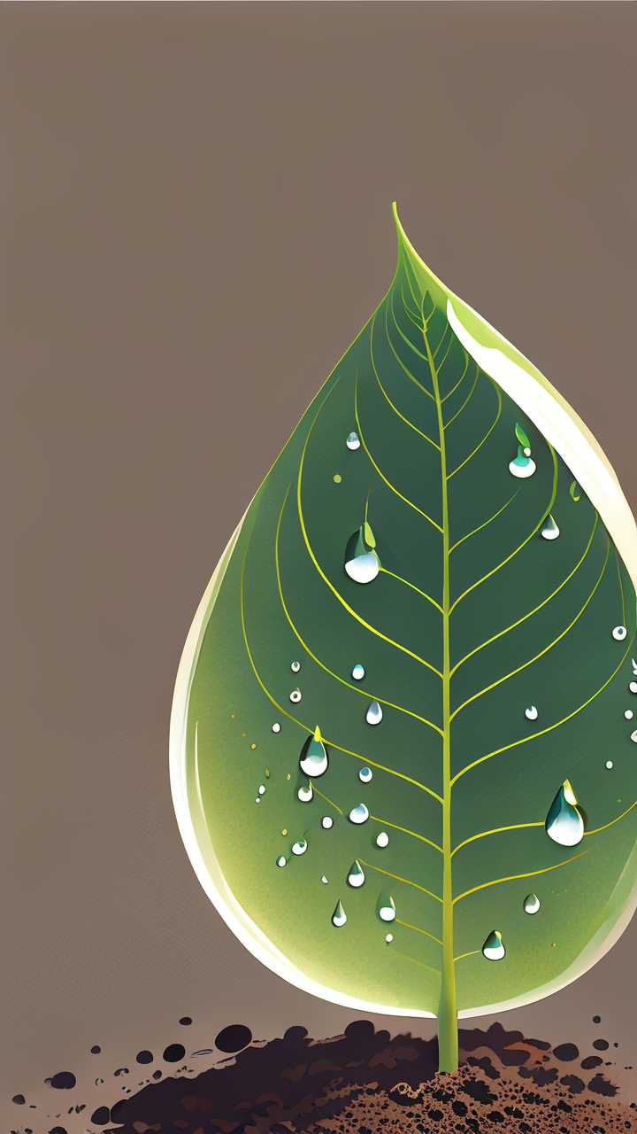 叶子水滴简约插画