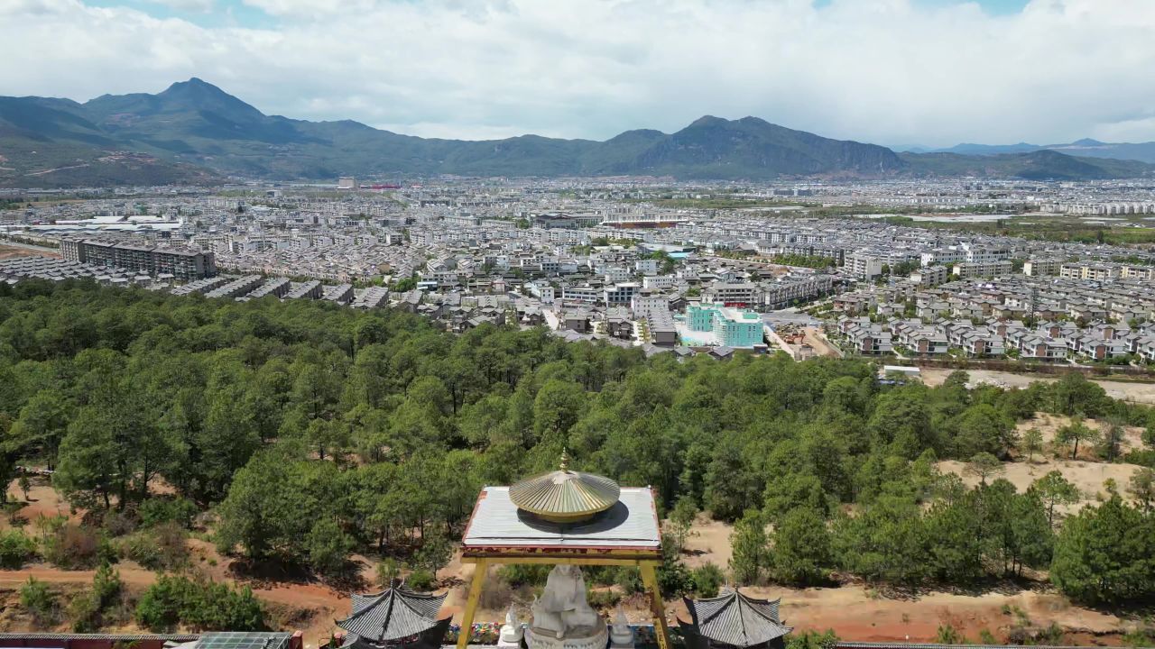 航拍云南丽江金塔景区4A景区