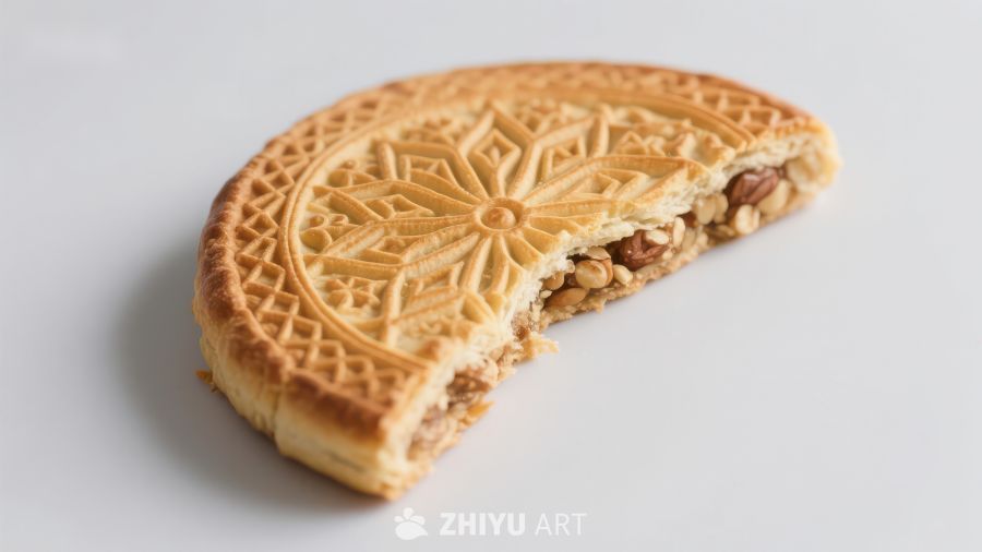 半圆形糕点，内含坚果馅料