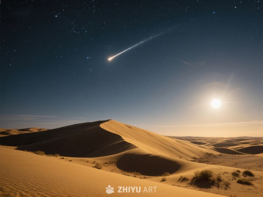 沙漠夜空，流星划过 104