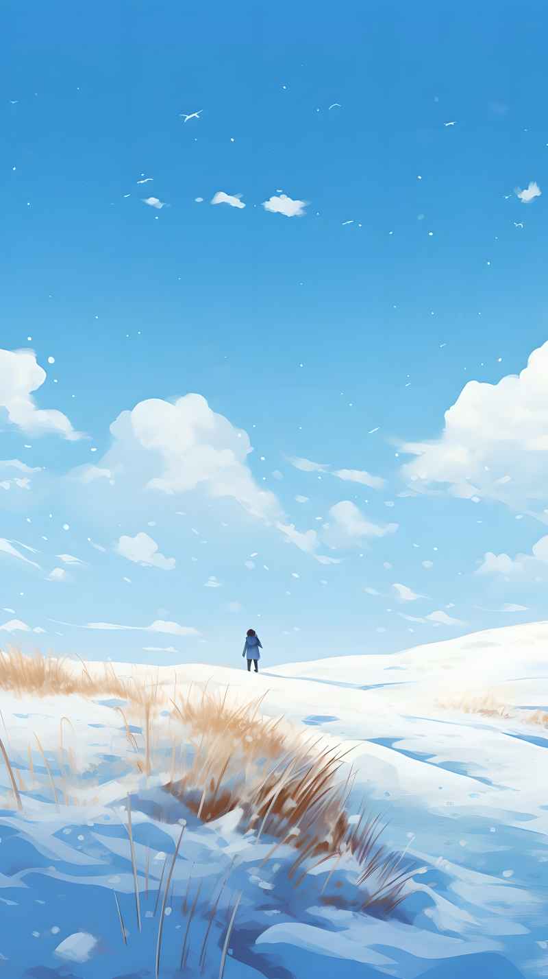 冬季唯美创意背景插画图 6
