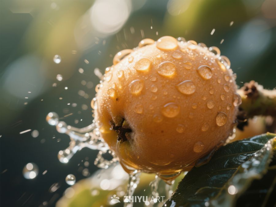 水珠滴落枇杷瞬间 580