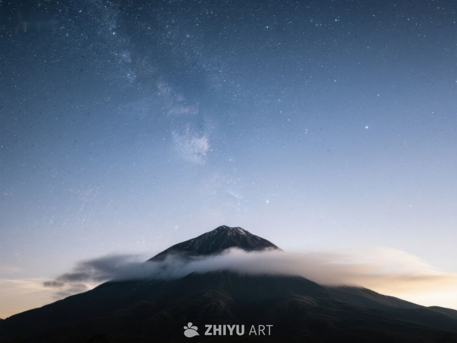 星空下的雪山剪影 223