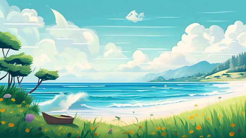 海边的插图梦幻般的自然田园风光 22