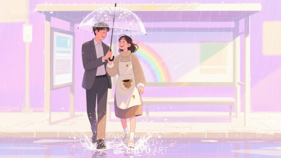 雨中同行，伞下温馨时刻 666