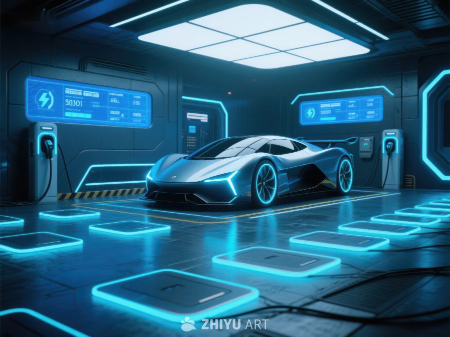 未来电动跑车充电站 295