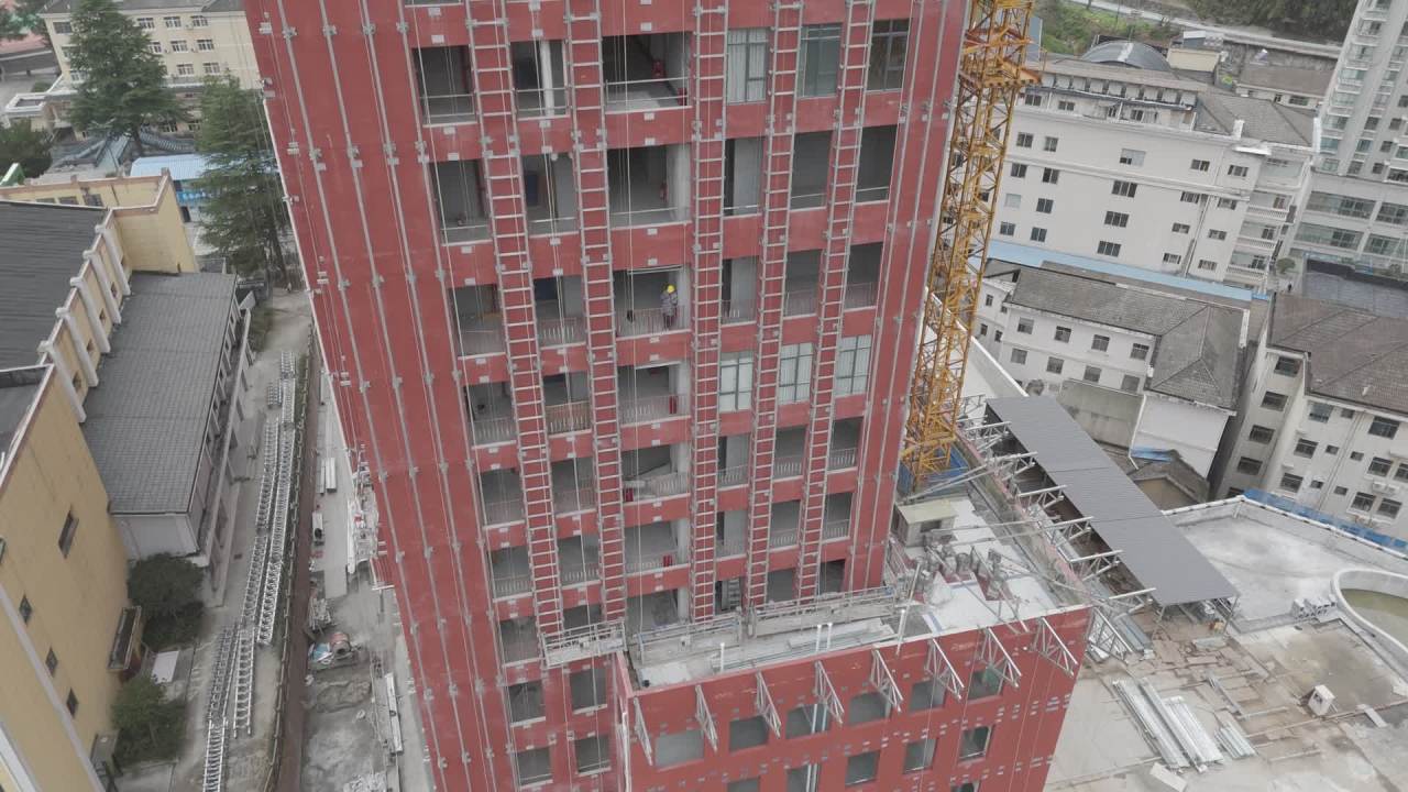 航拍高楼建筑工地