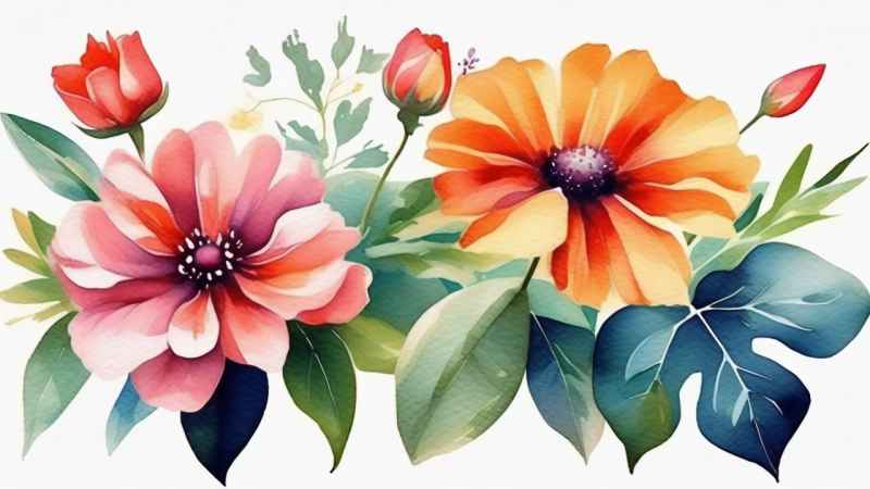 花朵植物插画背景 28