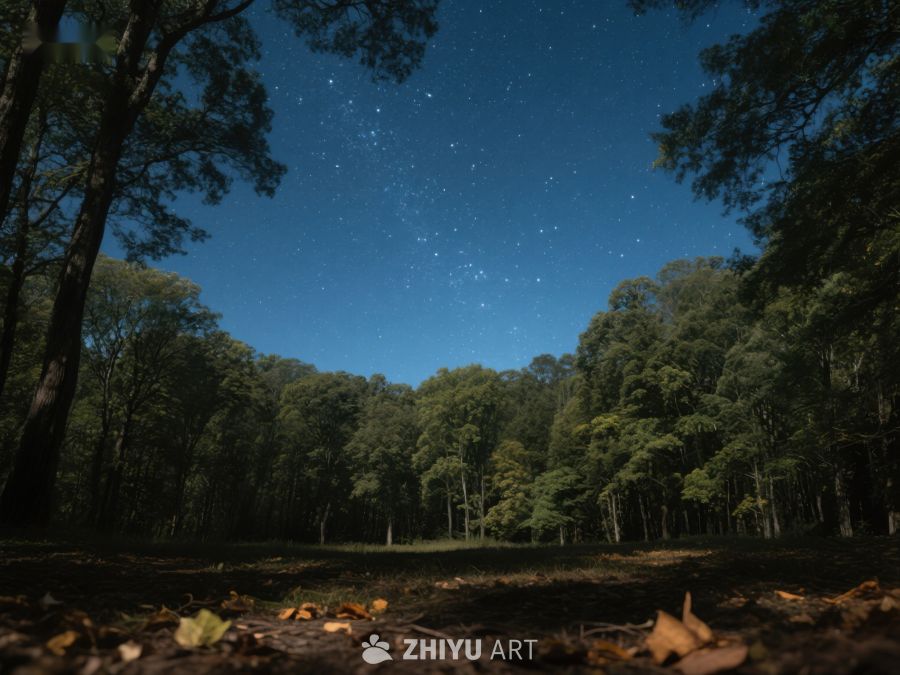 夜空下的森林静谧景象 319