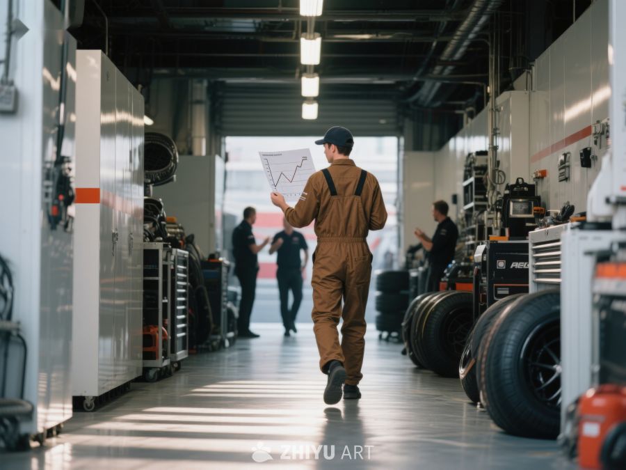 车间内工人手持文件行走 13