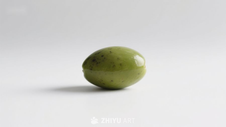 单一绿色橄榄静物摄影