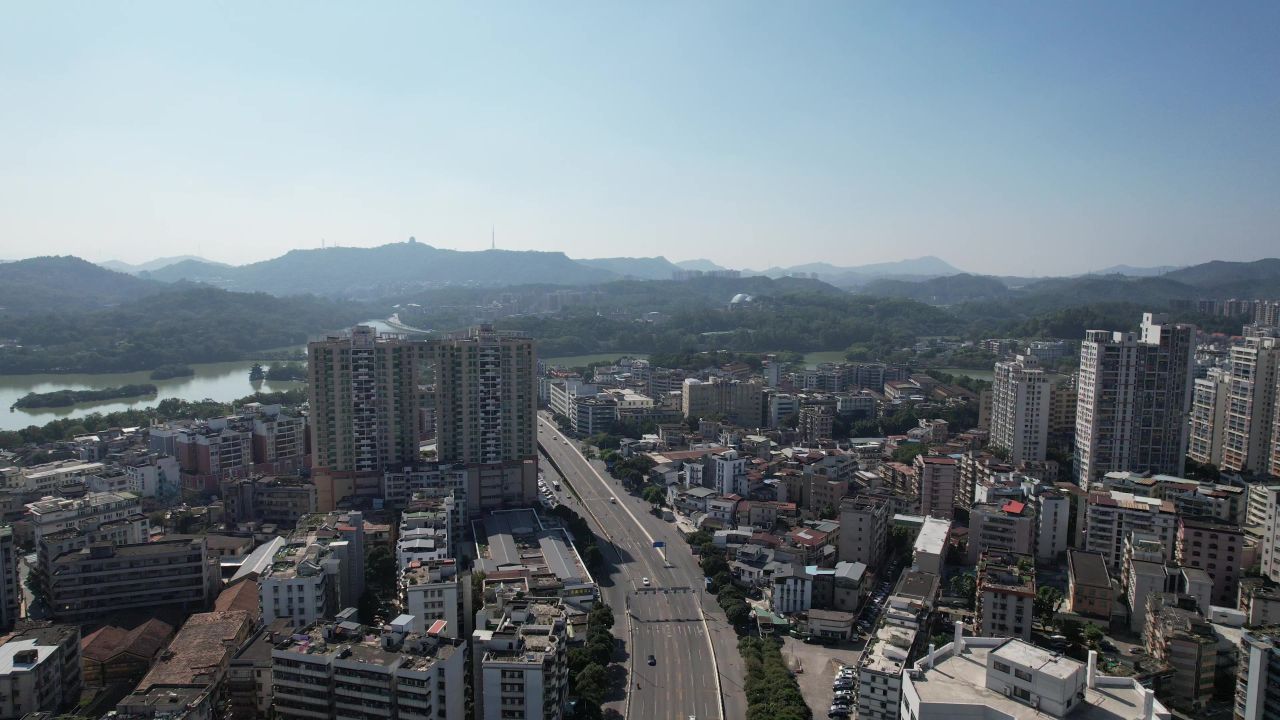 广东惠州城市风光航拍 