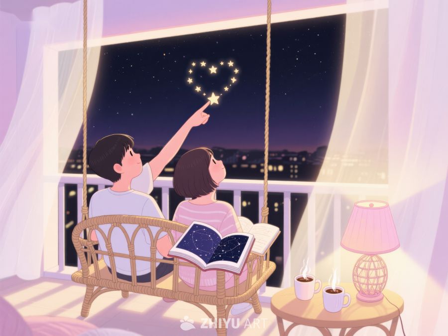 夜空下共赏心形星辉 1041