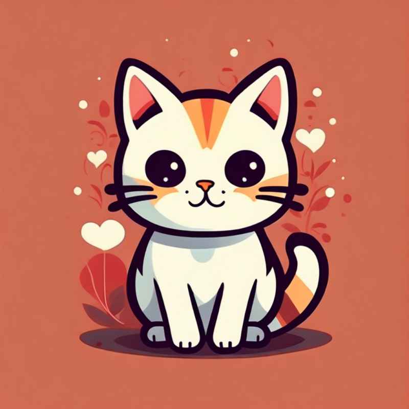 小花猫唯美插画 40