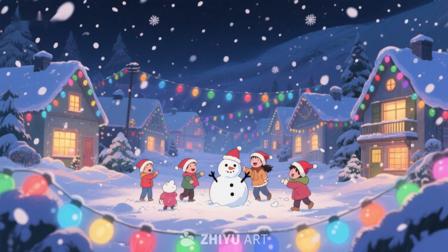 冬夜雪地里的欢乐时光 83
