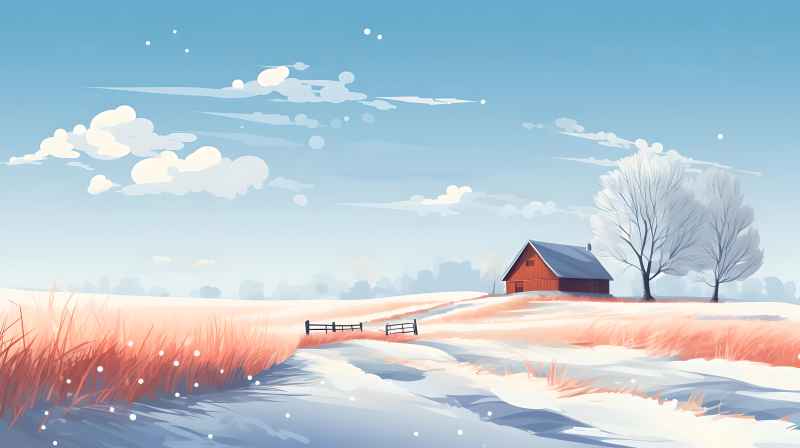 冬季唯美创意背景插画图 115