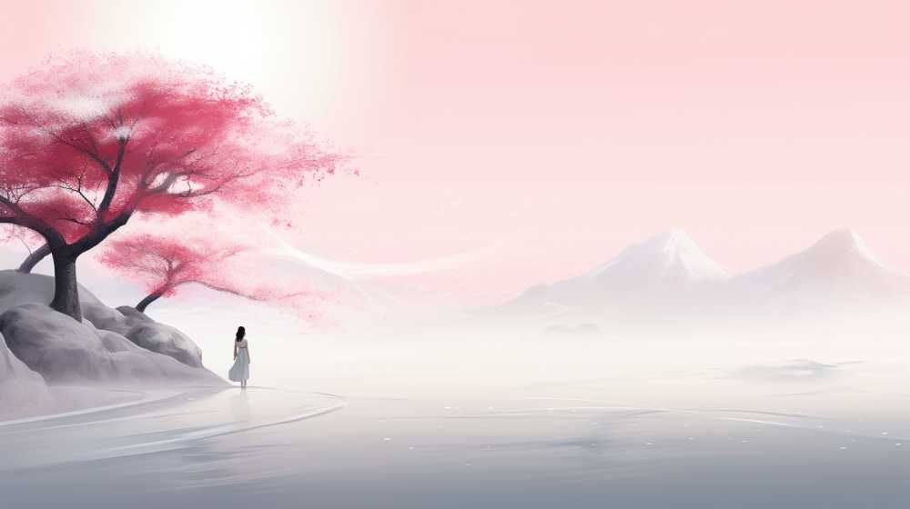 浅白色唯美意境背景图99