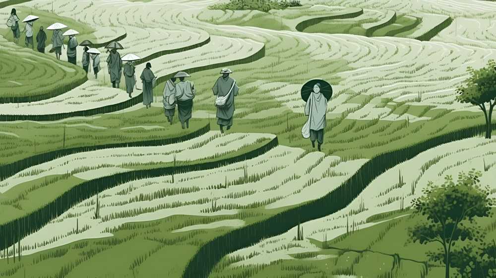 山地里的绿色小草动物山景色