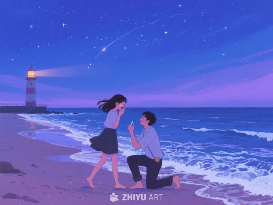 海边求婚，星光下的浪漫瞬间 235