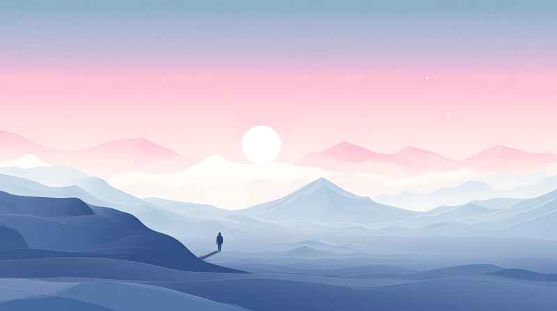 冬季唯美雪景创业插画 37