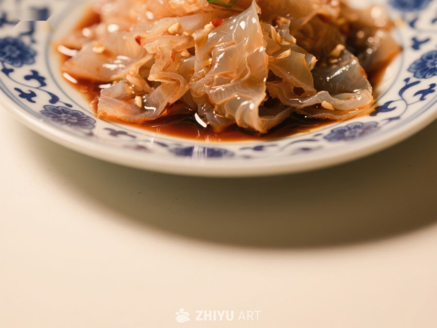 凉拌海蜇配酱油调味 850