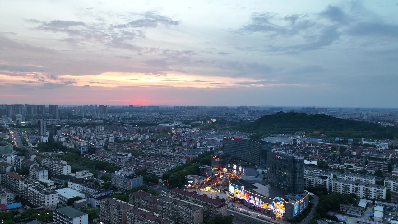 4K航拍昆山城市夜景风光 5