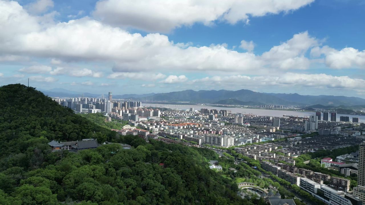 航拍台州白云飞瀑公园