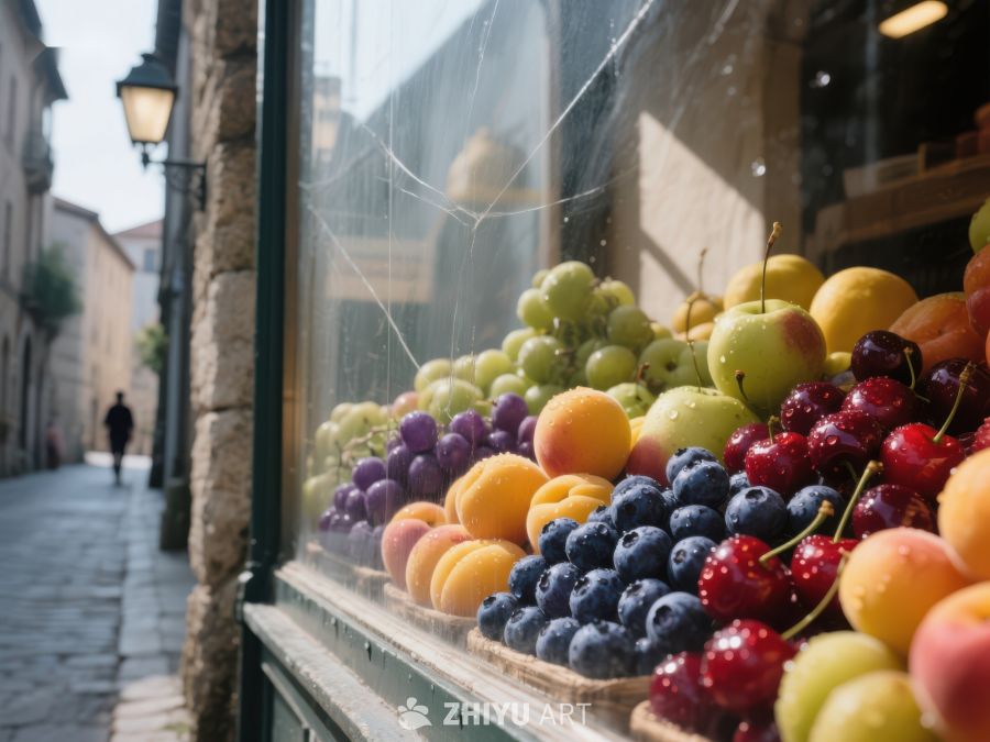 水果店橱窗展示新鲜水果 399