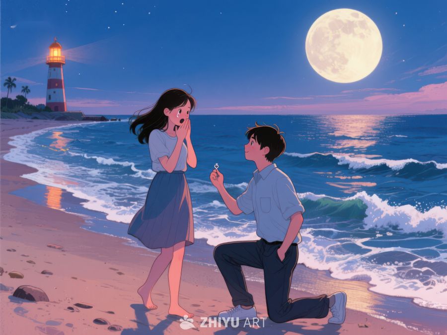 海边月下求婚场景 277