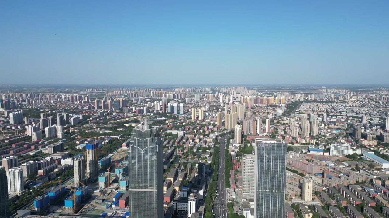 河北保定城市风光航拍