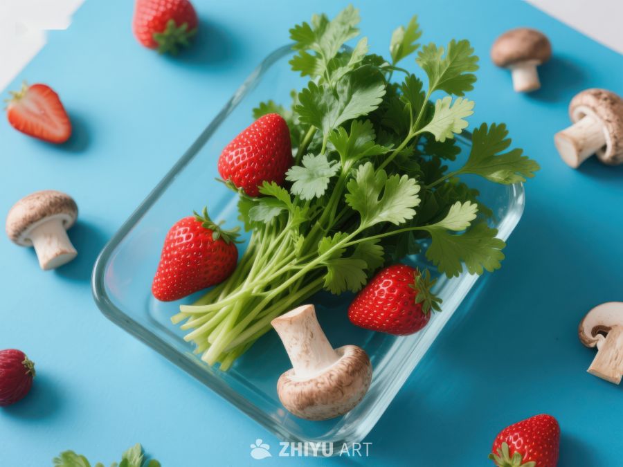 草莓蘑菇与香菜的清新组合 24