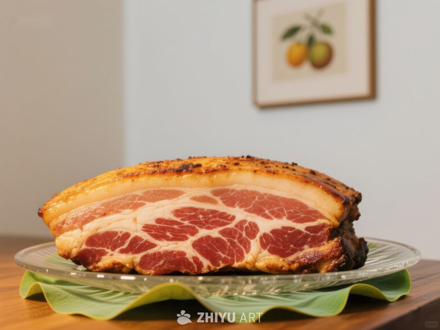 烤制五花肉切片展示
