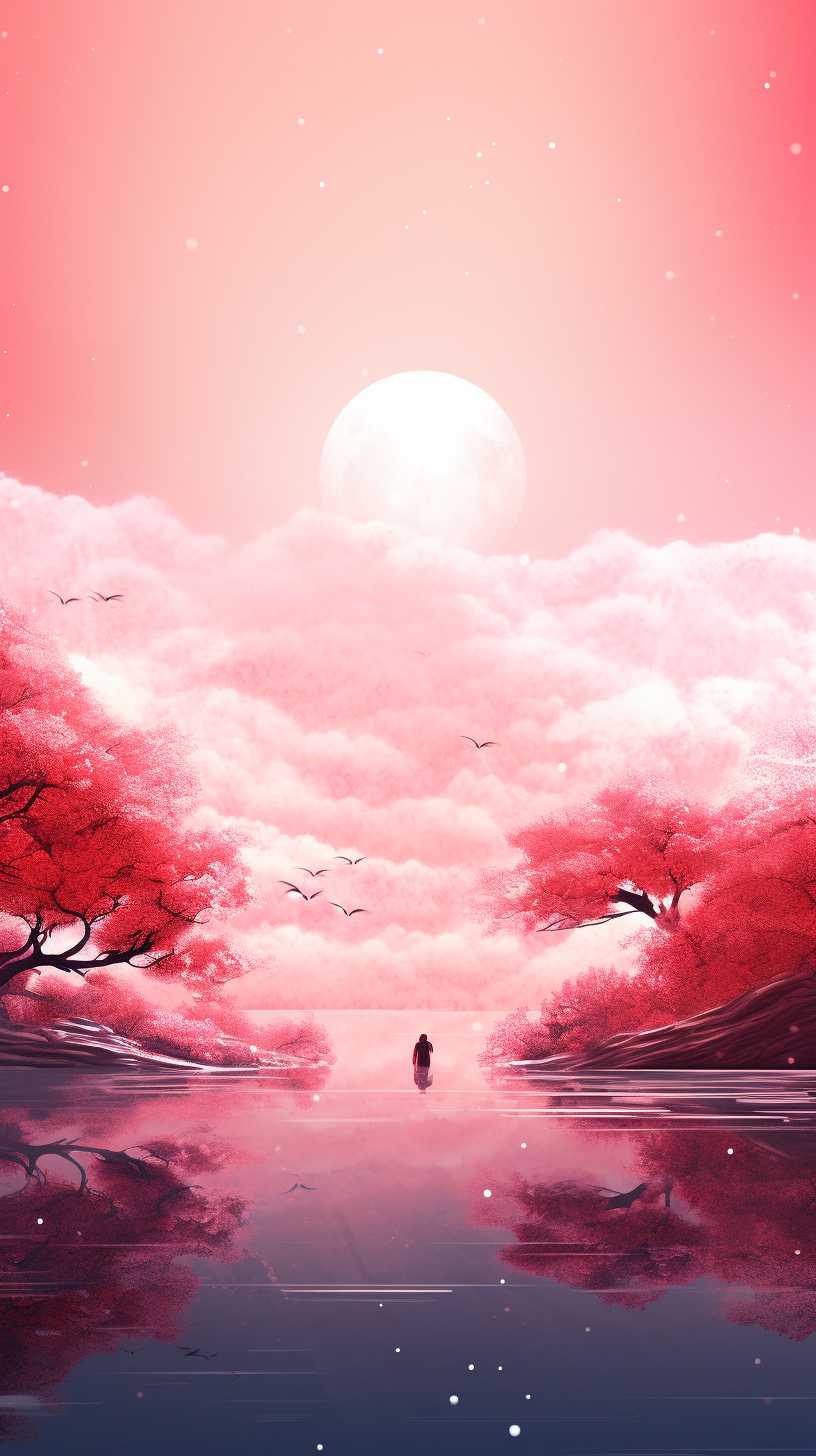 红色背景艺术图