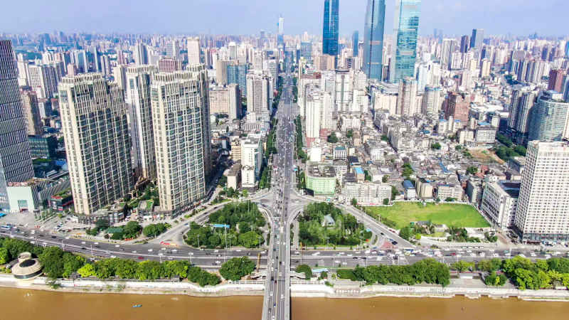 湖南长沙城市风光航拍摄影图 