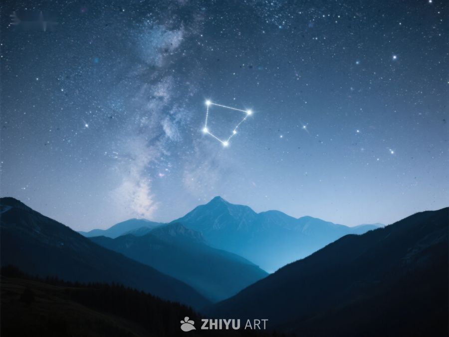 夜空星辰与山峦的壮丽景象 353