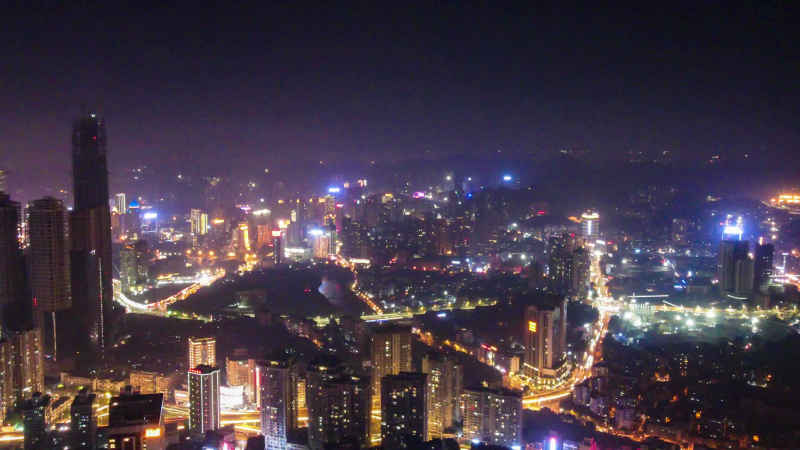 贵州贵阳城市风光航拍图 