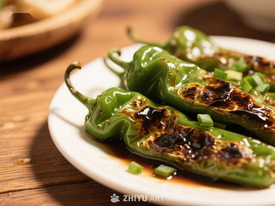 烤青椒配葱花，美味佳肴 432